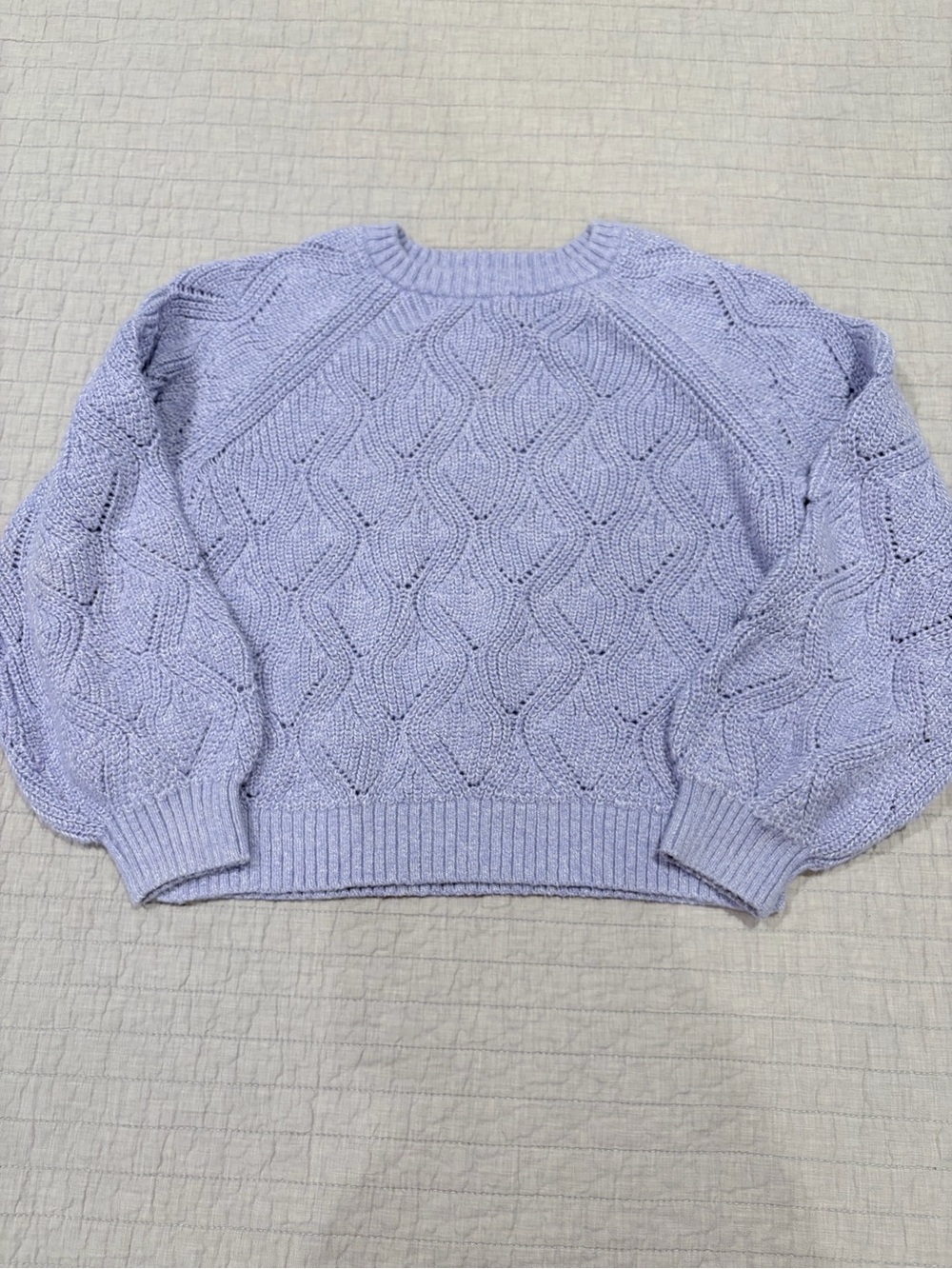 Old Navy Lilac Cable Knit Crewneck Sweater